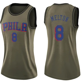 Women's De'Anthony Melton Philadelphia 76ers Green Swingman Salute to Service Jersey