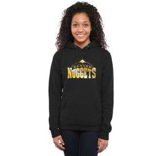 Women's Denver Nuggets Gold Collection Ladies Pullover Hoodie - Black