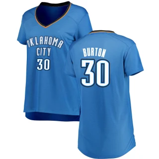Women's Deonte Burton Oklahoma City Thunder Blue Fast Break Replica Jersey - Icon Edition