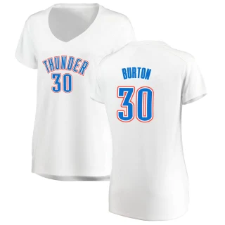 Women's Deonte Burton Oklahoma City Thunder White Fast Break Replica Jersey - Association Edition