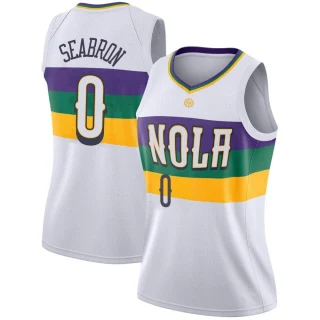 Women's Dereon Seabron New Orleans Pelicans White Swingman 2018/19 Jersey - City Edition