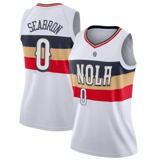 Women's Dereon Seabron New Orleans Pelicans White Swingman 2018/19 Jersey - Earned Edition