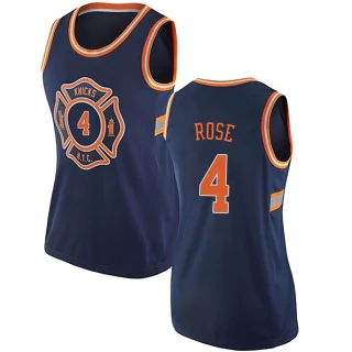 Women's Derrick Rose New York Knicks Navy Blue Authentic Jersey - City Edition