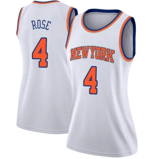Women's Derrick Rose New York Knicks White Swingman Jersey - Association Edition