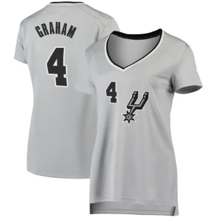 Women's Devonte' Graham San Antonio Spurs Fast Break Silver Jersey - Statement Edition