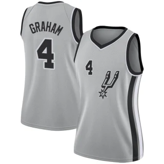Women's Devonte' Graham San Antonio Spurs Swingman Silver Jersey - Statement Edition