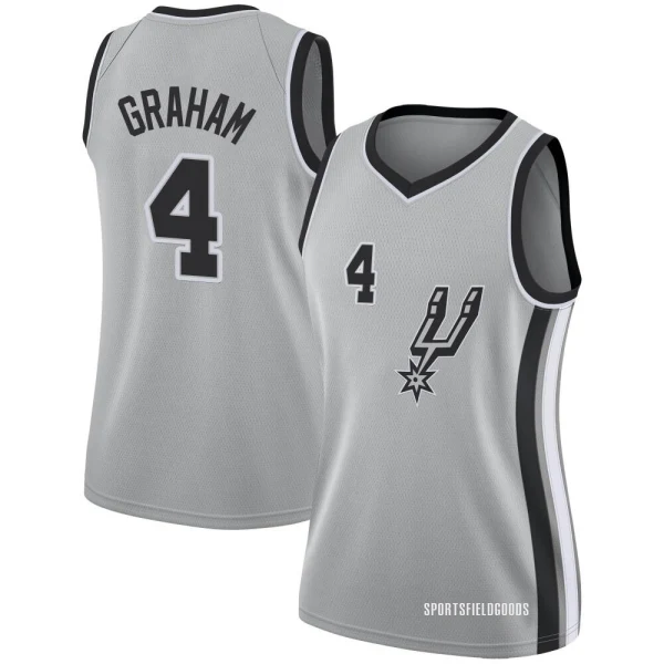 Women's Devonte' Graham San Antonio Spurs Swingman Silver Jersey - Statement Edition