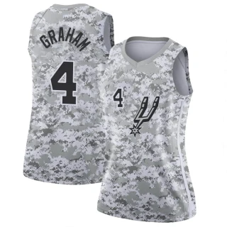 Women's Devonte' Graham San Antonio Spurs White Swingman 2018/19 Jersey - Earned Edition