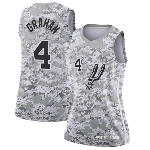 Women's Devonte' Graham San Antonio Spurs White Swingman 2018/19 Jersey - Earned Edition