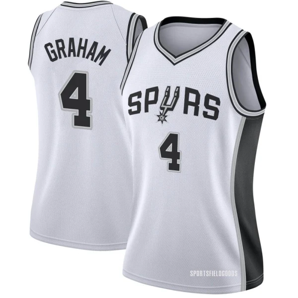 Women's Devonte' Graham San Antonio Spurs White Swingman Jersey - Association Edition