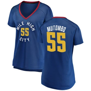 Women's Dikembe Mutombo Denver Nuggets Blue Fast Break 2018/19 Jersey - Statement Edition