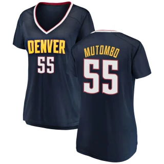Women's Dikembe Mutombo Denver Nuggets Navy Fast Break 2018/19 Jersey - Icon Edition