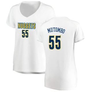 Women's Dikembe Mutombo Denver Nuggets White Fast Break Jersey - Association Edition