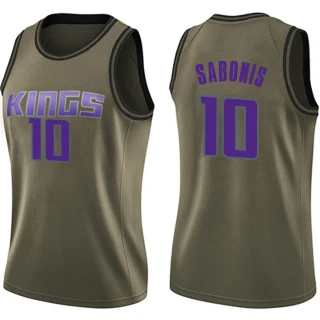 Women's Domantas Sabonis Sacramento Kings Green Swingman Salute to Service Jersey