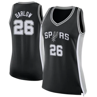 Women's Dominick Barlow San Antonio Spurs Black Swingman Jersey - Icon Edition