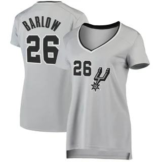 Women's Dominick Barlow San Antonio Spurs Fast Break Silver Jersey - Statement Edition