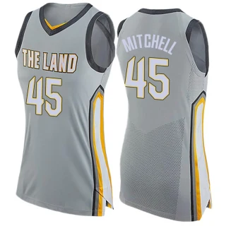 Women's Donovan Mitchell Cleveland Cavaliers Gray Swingman Jersey - City Edition