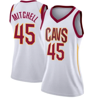 Women's Donovan Mitchell Cleveland Cavaliers White Swingman Jersey - Association Edition