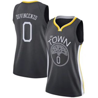 Women's Donte DiVincenzo Golden State Warriors Gold Swingman Black Jersey - Statement Edition1