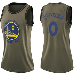 Women's Donte DiVincenzo Golden State Warriors Gold Swingman Green Salute to Service Jersey