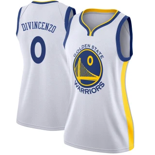 Women's Donte DiVincenzo Golden State Warriors Gold Swingman White Jersey - Association Edition