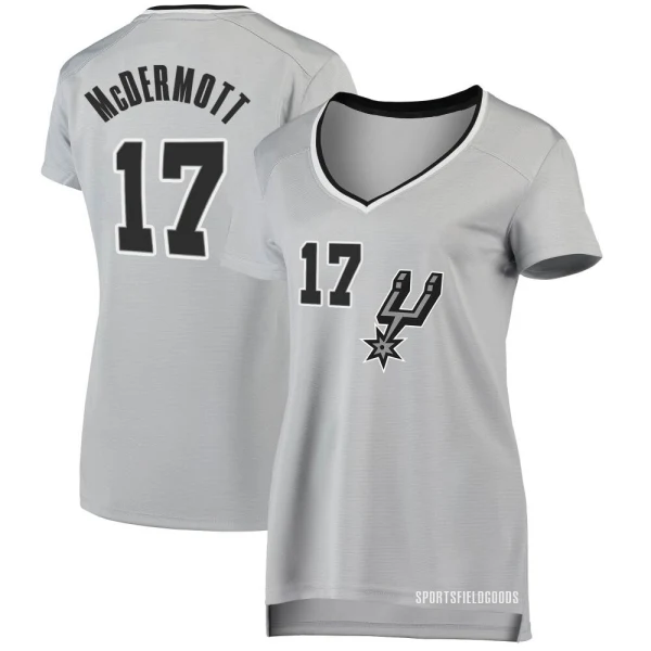 Women's Doug McDermott San Antonio Spurs Fast Break Silver Jersey - Statement Edition