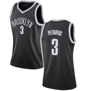 Women's Drazen Petrovic Brooklyn Nets Black Swingman Jersey - Icon Edition