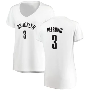 Women's Drazen Petrovic Brooklyn Nets White Fast Break Jersey - Association Edition
