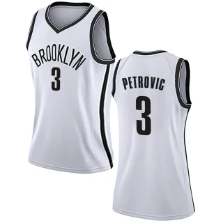 Women's Drazen Petrovic Brooklyn Nets White Swingman Jersey - Association Edition