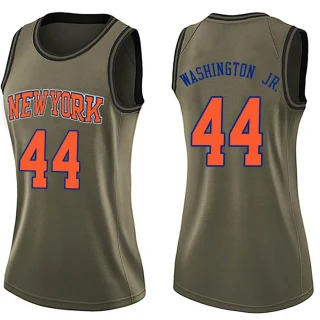 Women's Duane Washington Jr. New York Knicks Green Swingman Salute to Service Jersey