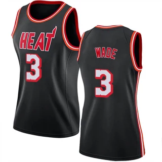 Women's Dwyane Wade Miami Heat Black Swingman Fashion Hardwood Classics Jersey