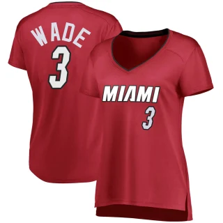 Women's Dwyane Wade Miami Heat Fast Break Wine Jersey - Statement Edition