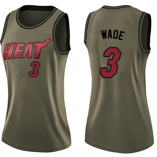 Women's Dwyane Wade Miami Heat Green Swingman Salute to Service Jersey