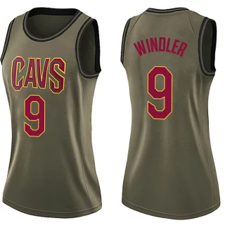 Women's Dylan Windler Cleveland Cavaliers Green Swingman Salute to Service Jersey