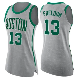 Women's Enes Freedom Boston Celtics Gray Swingman Jersey - City Edition