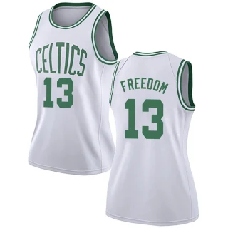 Women's Enes Freedom Boston Celtics White Swingman Jersey - Association Edition