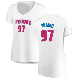 Women's Eugene Omoruyi Detroit Pistons White Fast Break Jersey - Association Edition