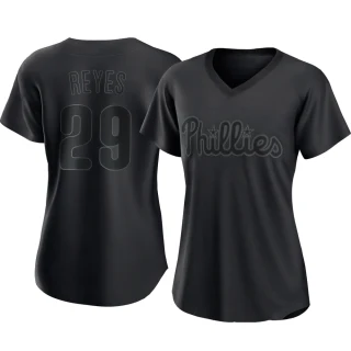 Women's Felix Reyes Philadelphia Phillies Black Authentic Pitch Fashion Jersey