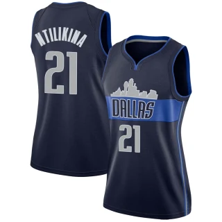 Women's Frank Ntilikina Dallas Mavericks Navy Swingman Jersey - Statement Edition