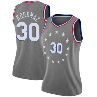 Women's Furkan Korkmaz Philadelphia 76ers Gray Swingman 2018/19 Jersey - City Edition
