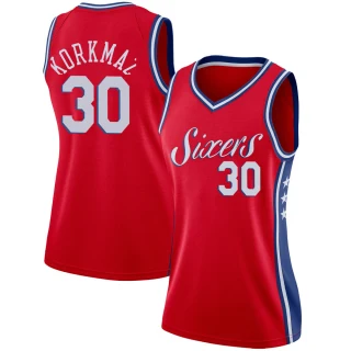 Women's Furkan Korkmaz Philadelphia 76ers Red Swingman Jersey - Statement Edition