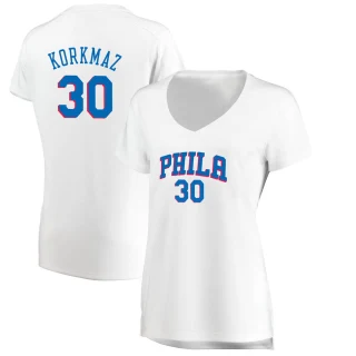 Women's Furkan Korkmaz Philadelphia 76ers White Fast Break Jersey - Association Edition