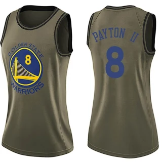 Women's Gary Payton II Golden State Warriors Gold Swingman Green Salute to Service Jersey