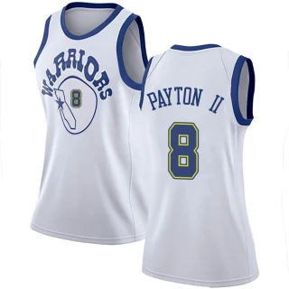 Women's Gary Payton II Golden State Warriors Gold Swingman White Hardwood Classics Jersey