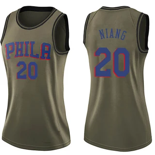 Women's Georges Niang Philadelphia 76ers Green Swingman Salute to Service Jersey