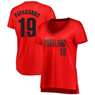 Women's Georgios Papagiannis Portland Trail Blazers Red Fast Break Jersey - Statement Edition