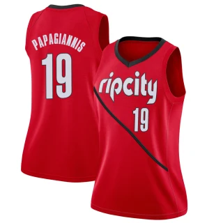 Women's Georgios Papagiannis Portland Trail Blazers Red Swingman 2018/19 Jersey - Earned Edition