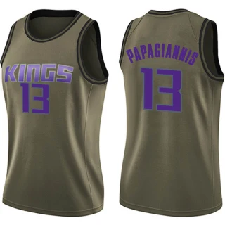 Women's Georgios Papagiannis Sacramento Kings Green Swingman Salute to Service Jersey
