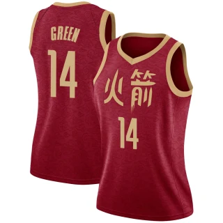 Women's Gerald Green Houston Rockets Green Swingman Red 2018/19 Jersey - City Edition