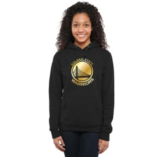 Women's Golden State Warriors Gold Collection Ladies Pullover Hoodie - Black
